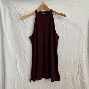 Cotton On Burgundy Red Rib Knit Halter Tank Top